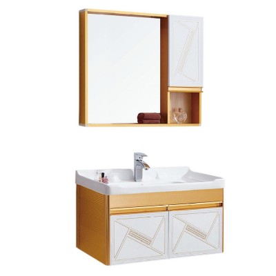 Gold toilet cabinet set with bathroom sink A-9179